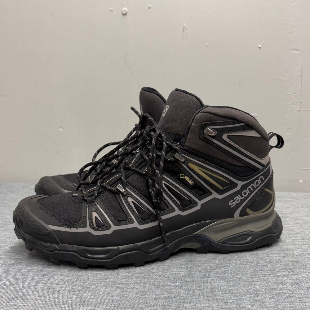 Salomon Hiking Boots Mens 11 Black X-Ultra Mid 2 GTX Gore-Tex Waterproof 370770